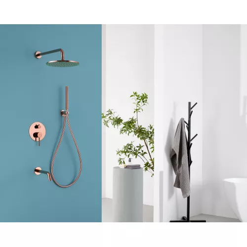 Душевая система ABBER Wasser Kreis AF8117RG скрытого монтажа с изливом, розовое золото, Выбрать цвет: Розовое золото, изображение 2