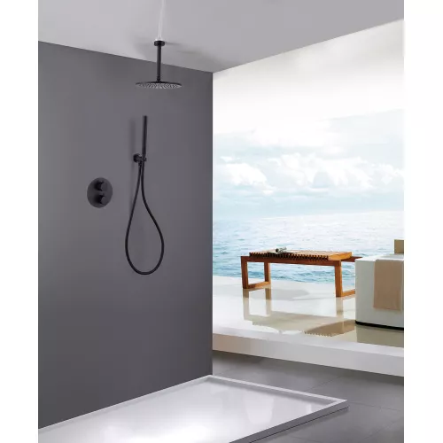 Душевая система ABBER Wasser Kreis AF8121B скрытого монтажа без излива, черная матовая, Выбрать цвет: Черный матовый, изображение 2