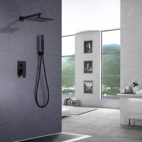 Душевая система ABBER Weiss Insel AF8018B скрытого монтажа без излива, черная матовая, Выбрать цвет: Черный матовый, изображение 2