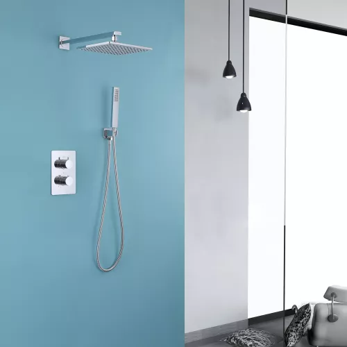 Душевая система ABBER Weiss Insel AF8051 скрытого монтажа без излива, термостат, хром, Выбрать цвет: Хром, изображение 2