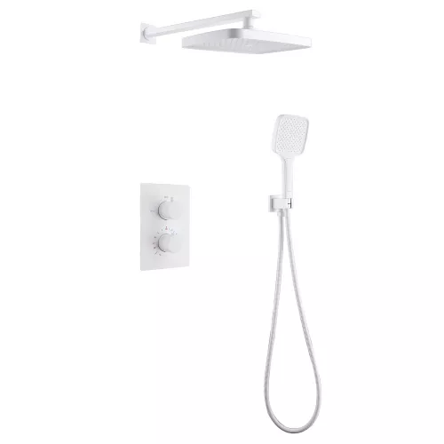Душевая система ABBER Weiss Insel AF8051W скрытого монтажа без излива, термостат, белый, Выбрать цвет: Белый