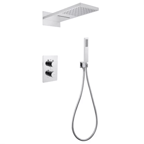 Душевая система ABBER Weiss Insel AF8052 скрытого монтажа без излива, термостат, хром, Выбрать цвет: Хром