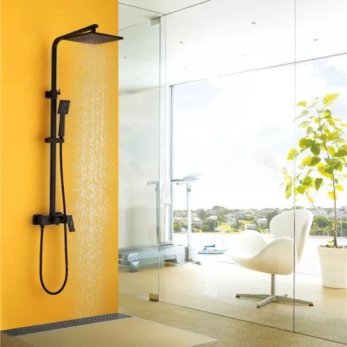 Душевая стойка ABBER Daheim AF8220B без излива, черная матовая (в.125), Выбрать цвет: Черный матовый, изображение 2