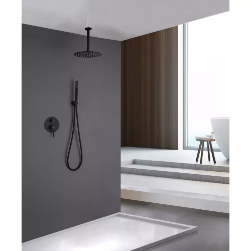 Душевая система ABBER Emotion AF8821B скрытого монтажа без излива, черная матовая, Выбрать цвет: Черный матовый, изображение 2
