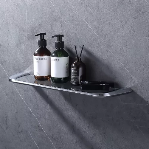 Полка стеклянная ABBER Nord AA1555 хром, Выбрать цвет: Хром, изображение 2