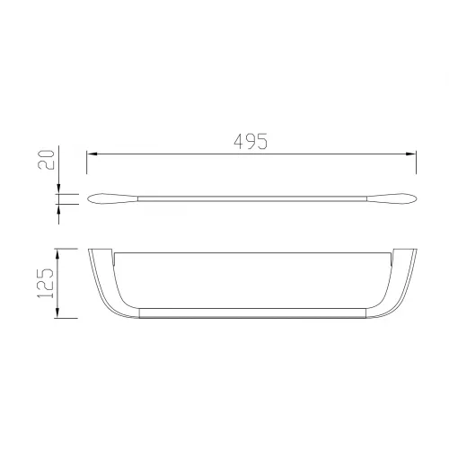 Полка стеклянная ABBER Nord AA1555 хром, Выбрать цвет: Хром, изображение 3