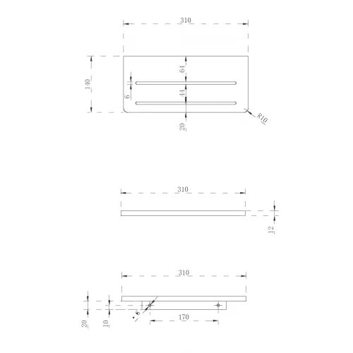 Полочка для ванной комнаты ABBER Stein AS1653 белая, Выбрать цвет: Белый, изображение 3