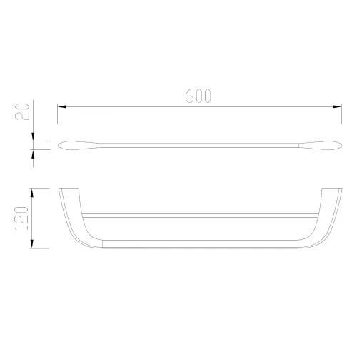 Полотенцедержатель двойной ABBER Nord AA1553B черный матовый, Выбрать цвет: Черный матовый, изображение 3