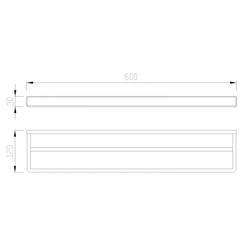 Полотенцедержатель двойной ABBER Westen AA1756 хром, Выбрать цвет: Хром, изображение 3