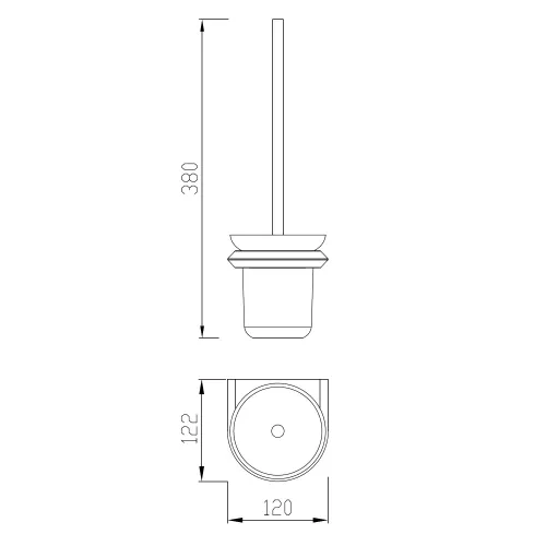 Щетка для туалета ABBER Nord AA1532 хром, Выбрать цвет: Хром, изображение 3