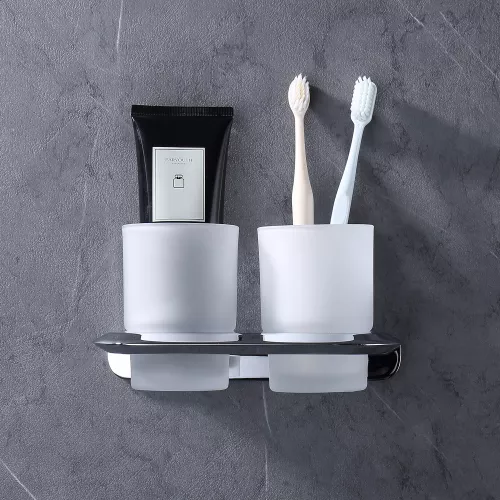 Стакан двойной для зубных щеток ABBER Nord AA1557 хром, Выбрать цвет: Хром, изображение 2