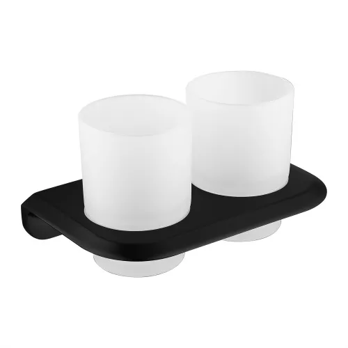 Стакан двойной для зубных щеток ABBER Nord AA1557B черный матовый, Выбрать цвет: Черный матовый