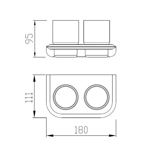 Стакан двойной для зубных щеток ABBER Nord AA1557B черный матовый, Выбрать цвет: Черный матовый, изображение 3