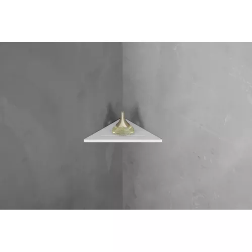 Угловая полочка для ванной комнаты ABBER Stein AS1652 белая, Выбрать цвет: Белый, Выбрать размер: 30*30, изображение 2