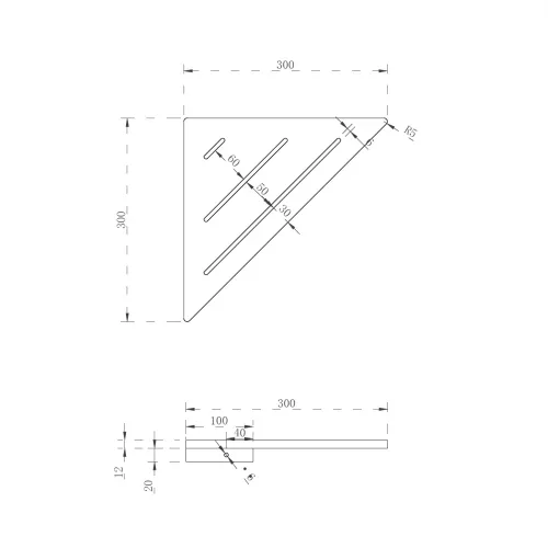 Угловая полочка для ванной комнаты ABBER Stein AS1652 белая, Выбрать цвет: Белый, Выбрать размер: 30*30, изображение 3
