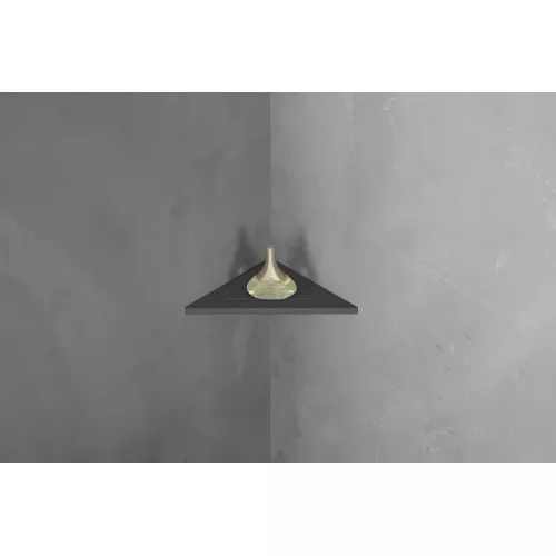 Угловая полочка для ванной комнаты ABBER Stein AS1652LMB черная матовая, Выбрать цвет: Черный матовый, Выбрать размер: 40*40, изображение 2