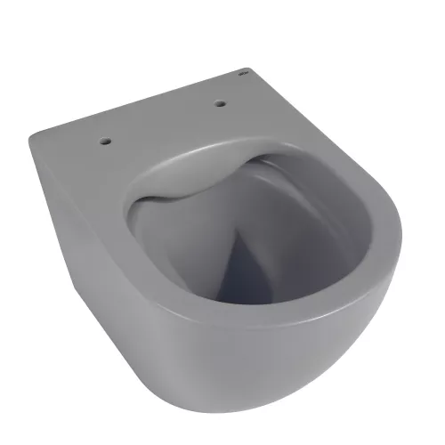 Унитаз ABBER Bequem AC1101MG подвесной серый матовый, безободковый, Выбрать цвет: Серый матовый, изображение 5