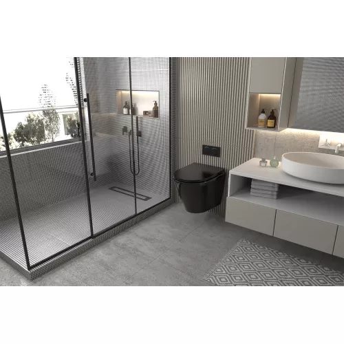 Унитаз ABBER Bequem AC1102MB подвесной черный матовый, безободковый, Выбрать цвет: Черный матовый, изображение 2