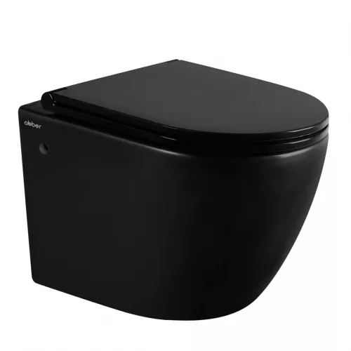 Унитаз ABBER Bequem AC1103MB подвесной черный матовый, безободковый, Выбрать цвет: Черный матовый