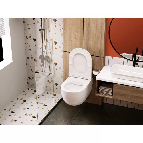 Унитаз ABBER Bequem AC1104 подвесной белый, безободковый, Выбрать цвет: Белый, изображение 3