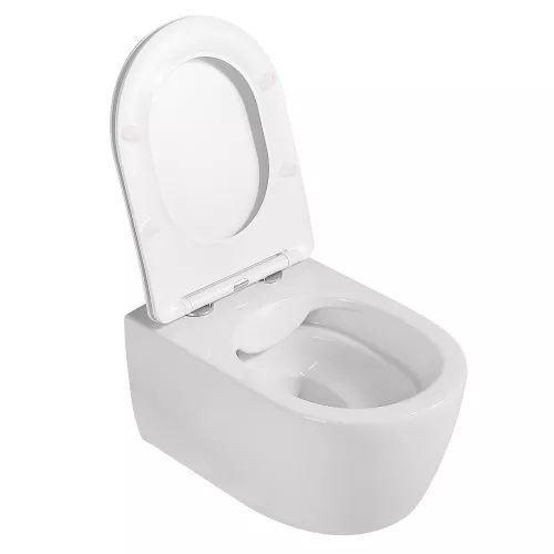 Унитаз ABBER Bequem AC1104 подвесной белый, безободковый, Выбрать цвет: Белый, изображение 6