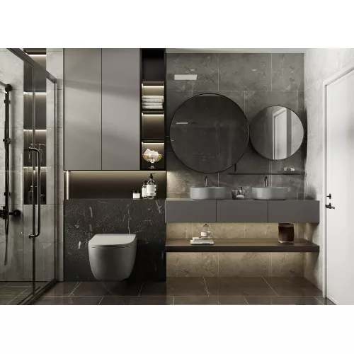 Унитаз ABBER Bequem AC1104MG подвесной серый матовый, безободковый, Выбрать цвет: Серый матовый, изображение 2