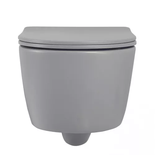 Унитаз ABBER Bequem AC1104MG подвесной серый матовый, безободковый, Выбрать цвет: Серый матовый, изображение 6