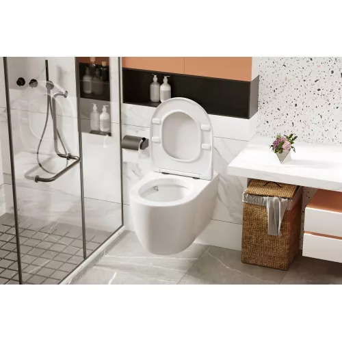 Унитаз ABBER Bequem AC1105P подвесной белый с импульсным смывом, изображение 4