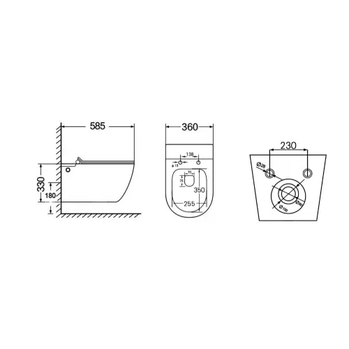Унитаз ABBER Bequem AC1105P подвесной белый с импульсным смывом, изображение 9