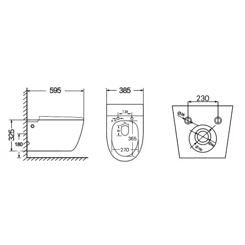 Унитаз ABBER Bequem AC1107P подвесной белый с импульсным смывом, изображение 9