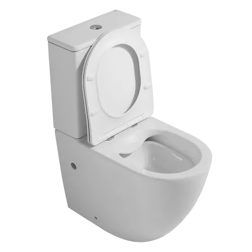 Унитаз ABBER Bequem AC1110 компакт белый, безободковый, изображение 3