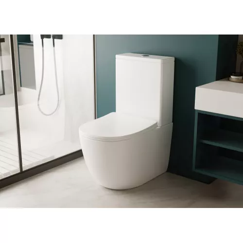 Унитаз ABBER Bequem AC1110 компакт белый, безободковый, изображение 6