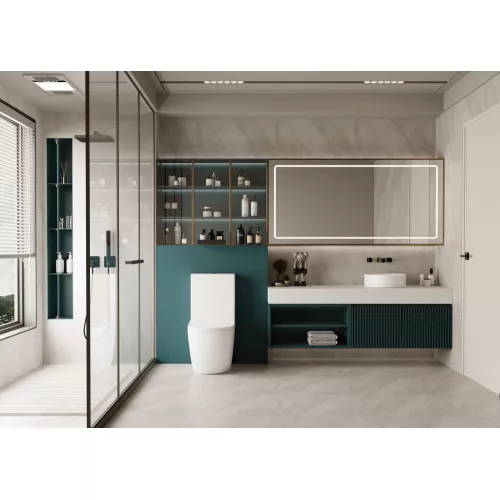 Унитаз ABBER Bequem AC1110 компакт белый, безободковый, изображение 7