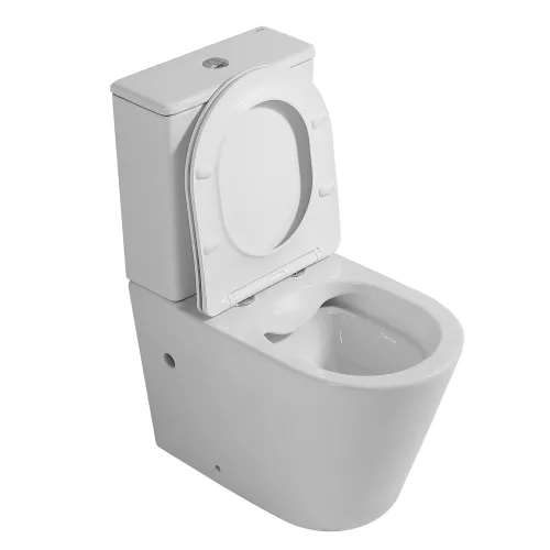 Унитаз ABBER Bequem AC1112 компакт белый, безободковый, Выбрать цвет: Белый, изображение 4