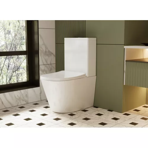 Унитаз ABBER Bequem AC1112 компакт белый, безободковый, Выбрать цвет: Белый, изображение 7