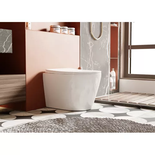 Унитаз ABBER Bequem AC1113 приставной белый, безободковый, изображение 3