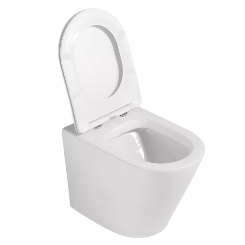 Унитаз ABBER Bequem AC1113 приставной белый, безободковый, изображение 4