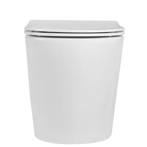 Унитаз ABBER Bequem AC1113 приставной белый, безободковый, изображение 7