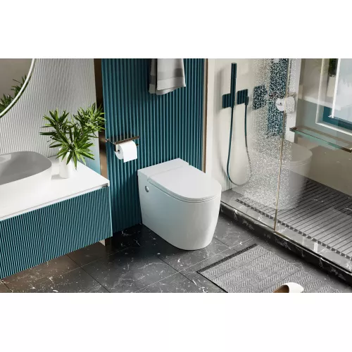 Унитаз ABBER Bequem AC1114P приставной белый с импульсным смывом, изображение 7