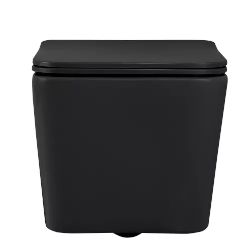 Унитаз ABBER Rechteck AC1201MB подвесной черный матовый, безободковый, Выбрать цвет: Черный матовый, изображение 3