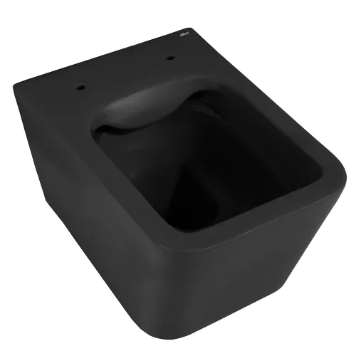 Унитаз ABBER Rechteck AC1201MB подвесной черный матовый, безободковый, Выбрать цвет: Черный матовый, изображение 5