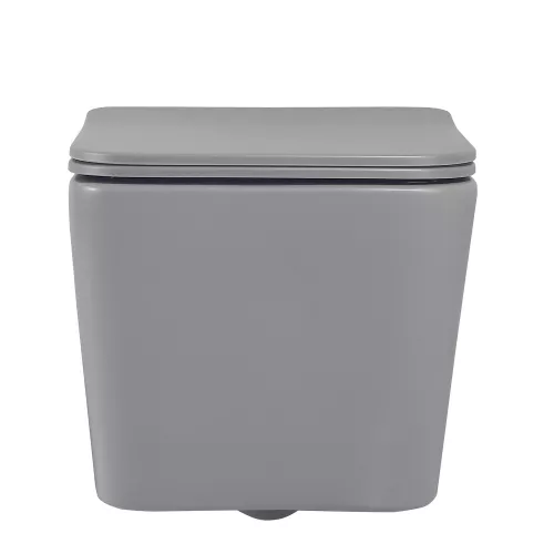 Унитаз ABBER Rechteck AC1201MG подвесной серый матовый, безободковый, Выбрать цвет: Серый матовый, изображение 6