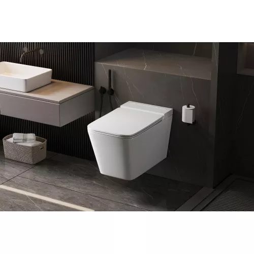 Унитаз ABBER Rechteck AC1202P подвесной белый с импульсным смывом, изображение 7