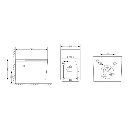 Унитаз ABBER Rechteck AC1202P подвесной белый с импульсным смывом, изображение 9