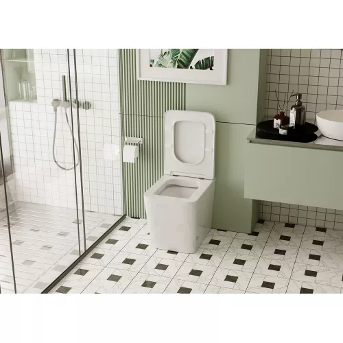 Унитаз ABBER Rechteck AC1211 приставной белый, безободковый, изображение 4