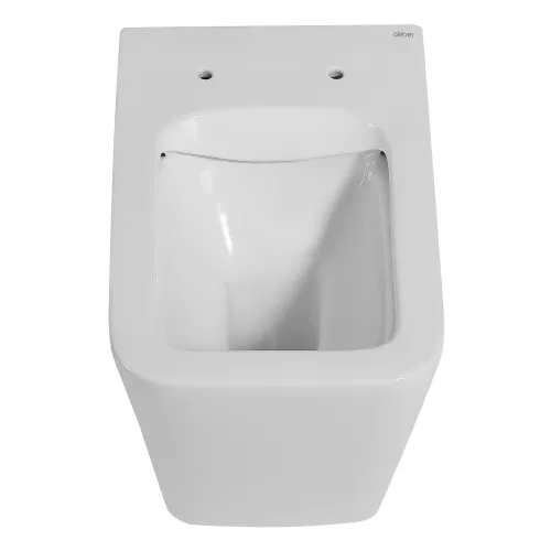 Унитаз ABBER Rechteck AC1211 приставной белый, безободковый, изображение 8