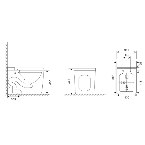 Унитаз ABBER Rechteck AC1212P приставной белый с импульсным смывом, изображение 9