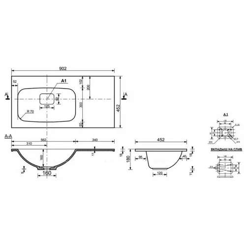 Умывальник Style Line  Барселона 90х45 левый/правый, Ориентация: левая, изображение 3