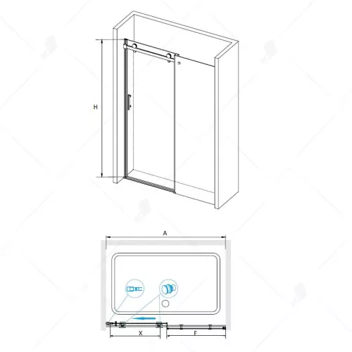 Душевая дверь RGW TO-10  (140*195), Цвет стекла: прозрачное, Цвет профиля: Хром, изображение 3