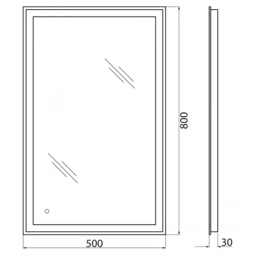 Зеркало  BelBagno с встроенным светильником и сенсором  50x80, изображение 8